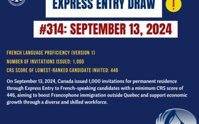 Express Entry Draw #314: September 13, 2024 – Invitations to Apply for Permanent Residence
