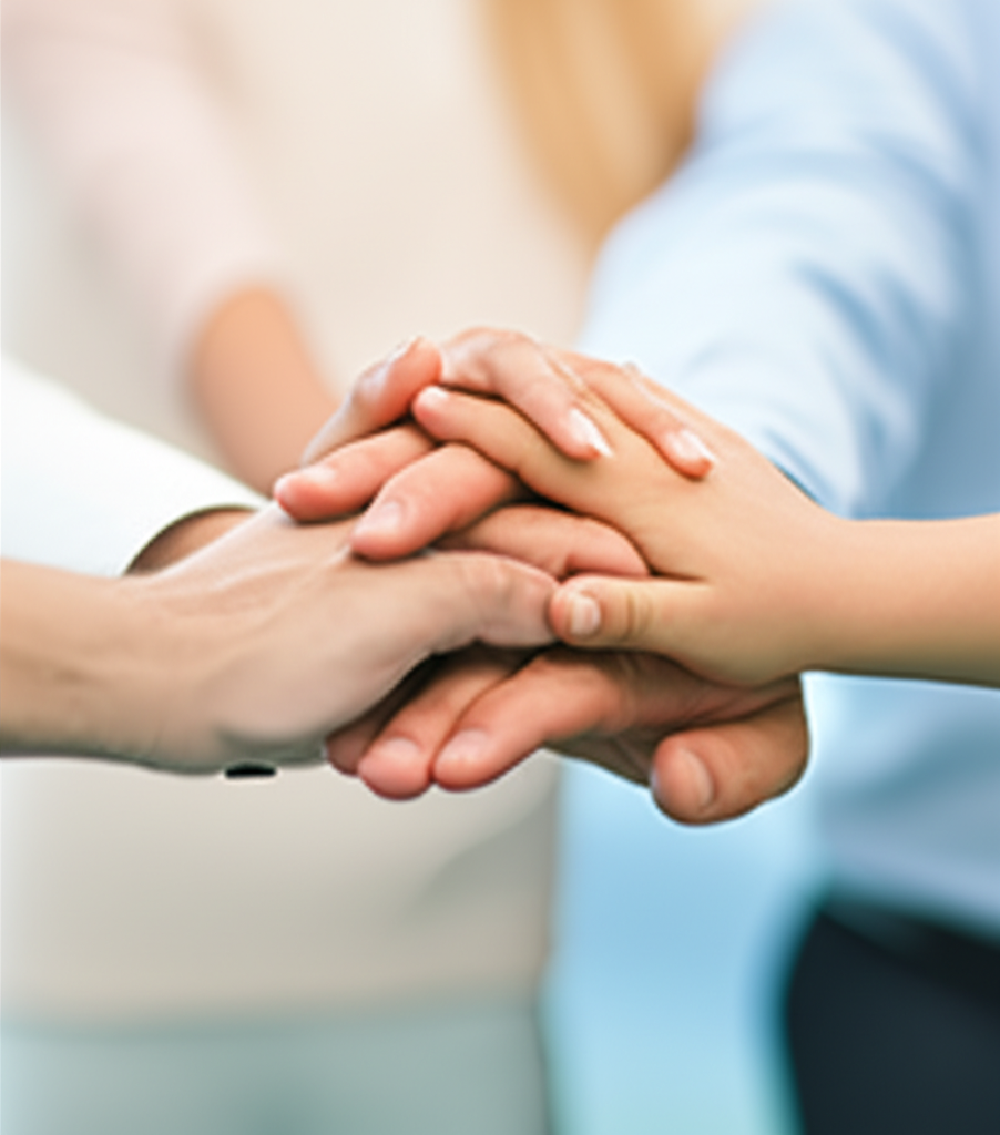 Hands together symbolizing family support - Family Law Services Ontario